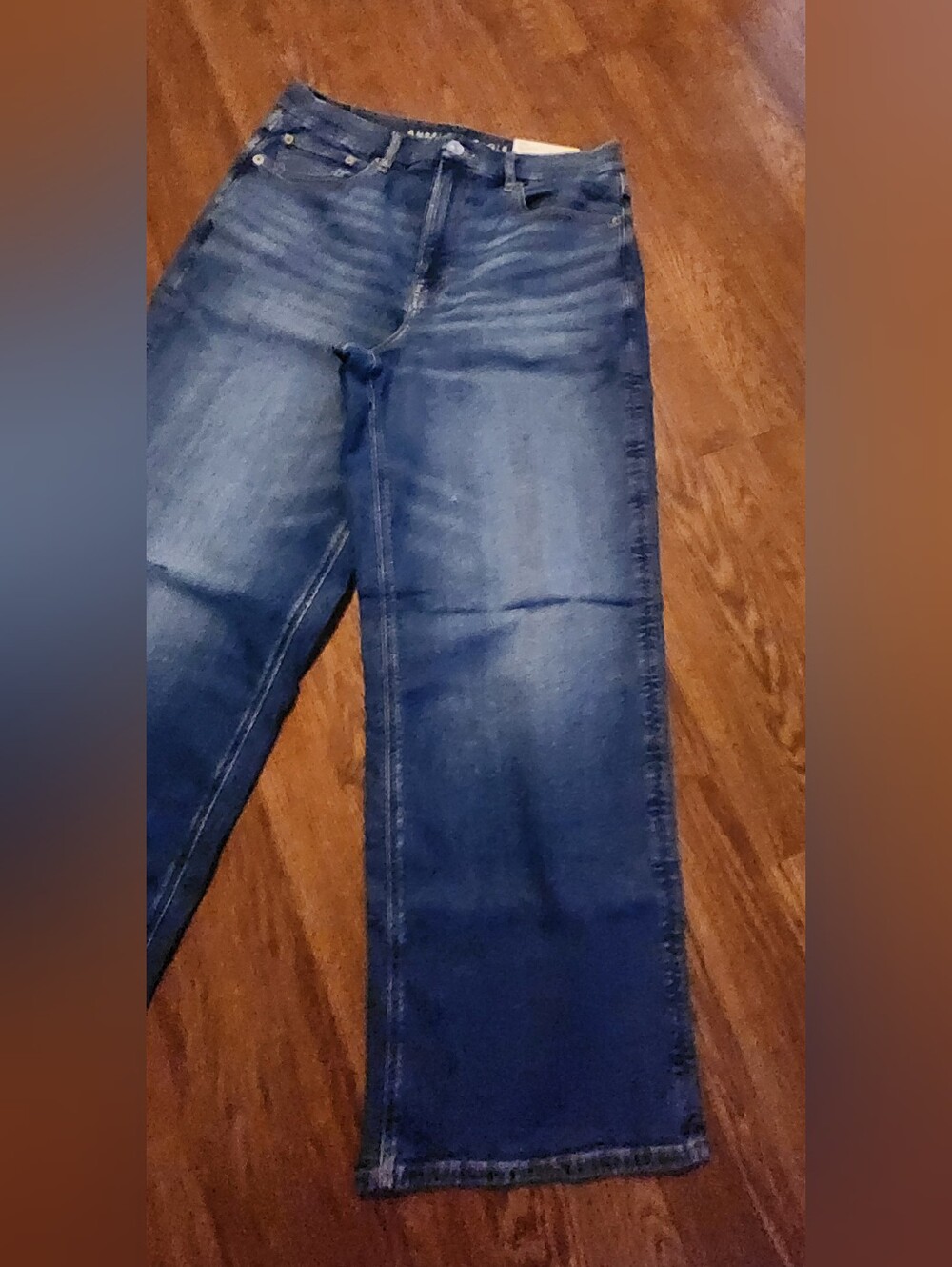 American Eagle Outfitters Wide-Leg Jeans in Dark Blue Wash - Picture 2 of 10